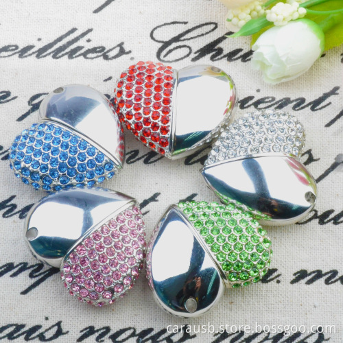 CaraUSB Retro love heart-shaped jewelry Usb sticks fashion crystal hearts personalized custom creative gifts